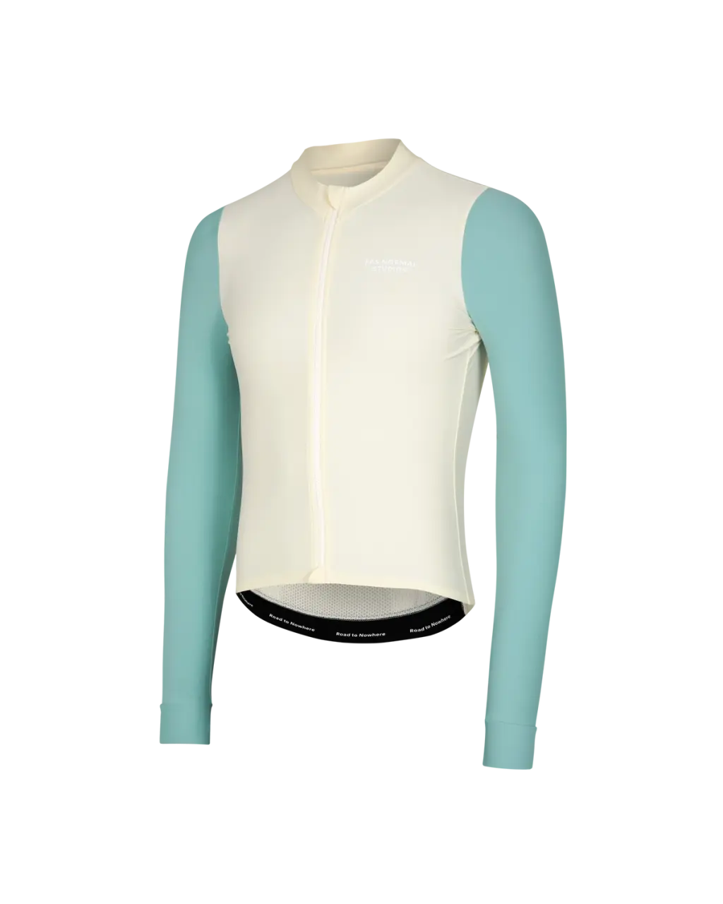 Pas Normal Studios // Men's Mechanism Long Sleeve Jersey — Off-White / Light Teal (PreOrder)