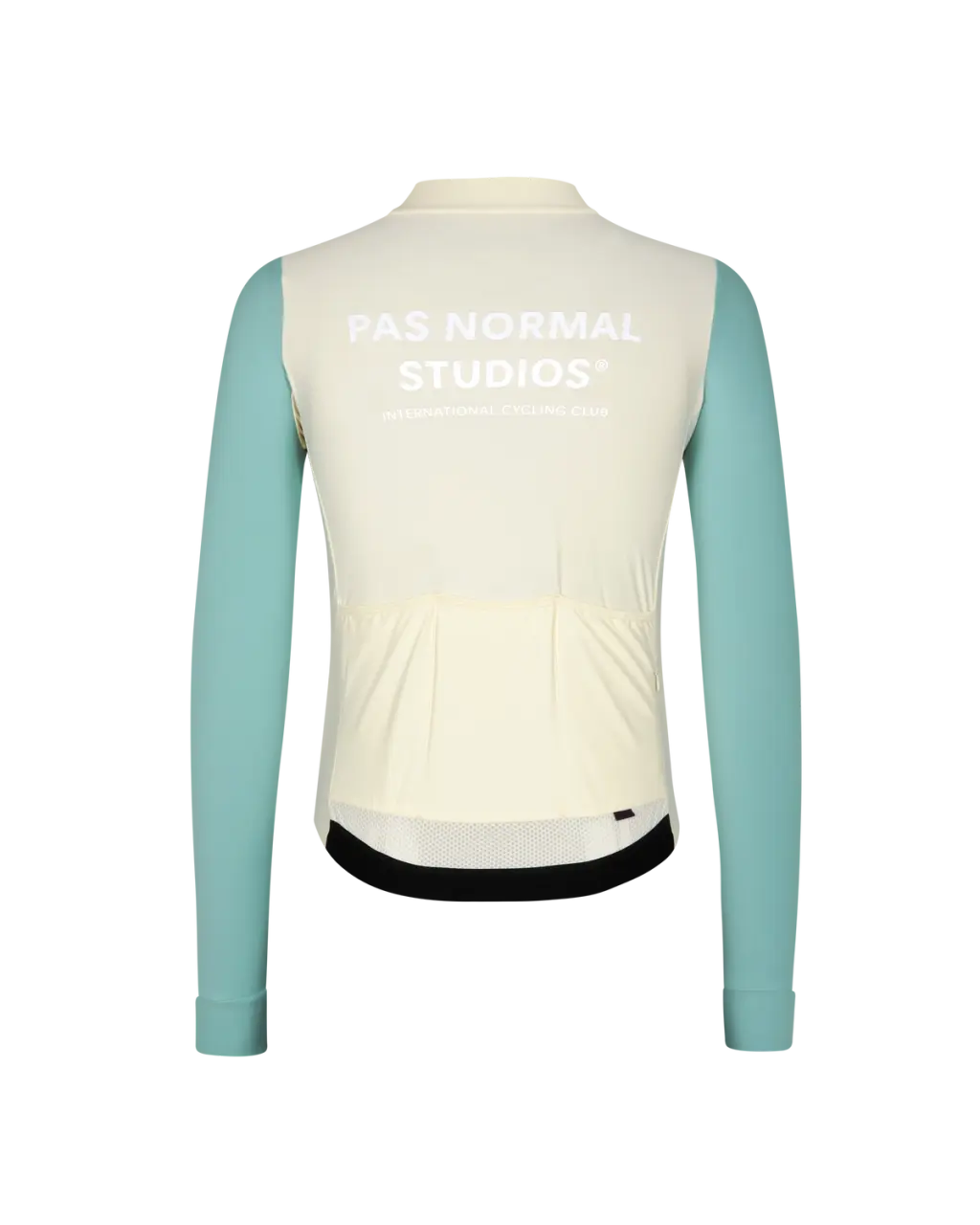 Pas Normal Studios // Men's Mechanism Long Sleeve Jersey — Off-White / Light Teal (PreOrder)