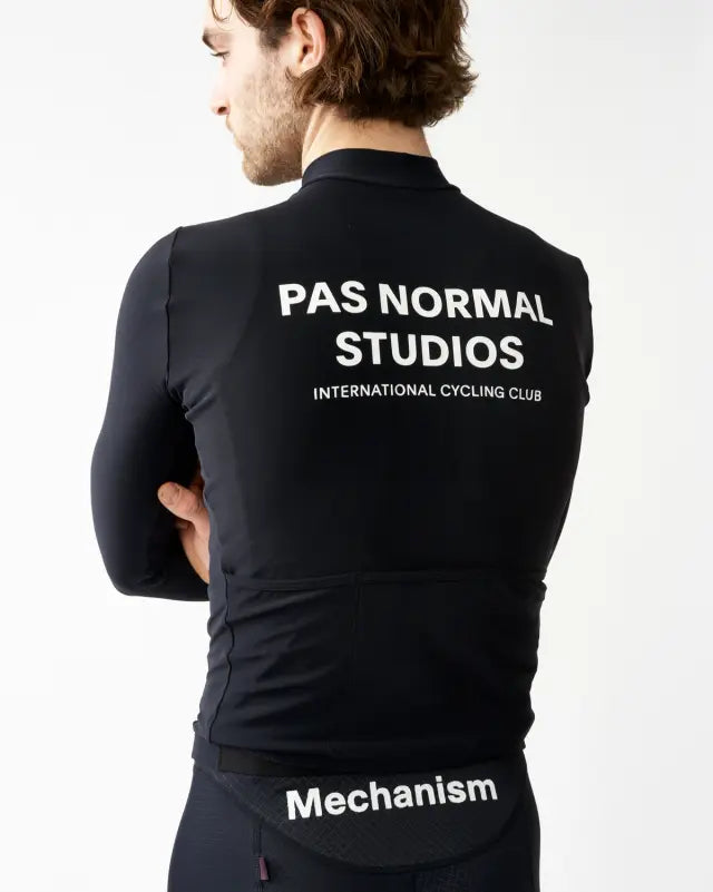 Pas Normal Studios // Men's Mechanism Long Sleeve Jersey — Black (PreOrder)