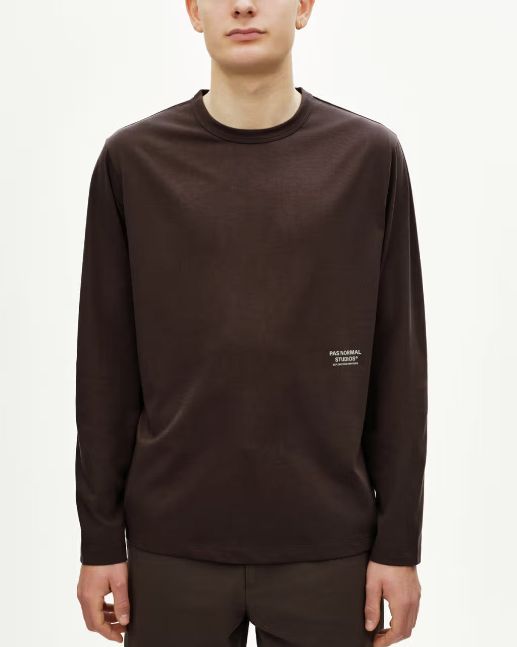 Pas Normal Studios //Off-Race Cotton Tech Long Sleeve T-Shirt Dark Purple