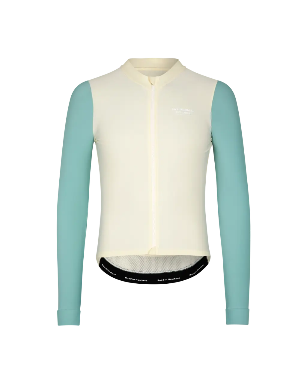 Pas Normal Studios // Men's Mechanism Long Sleeve Jersey — Off-White / Light Teal (PreOrder)